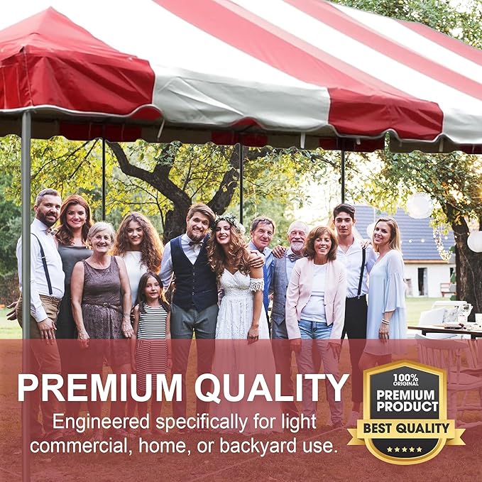 Party Tents Direct 20'x 30' Weekender Canopy Pole Tent with Sidewalls - Easy Up Canopy Tent with 120 Person Capacity - Outdoor Canopies for Parties, Weddings, and Events (Red/White)