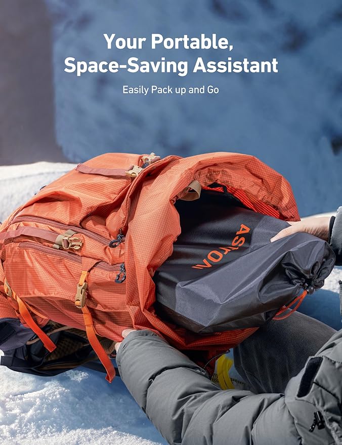 AstroAI Lightweight Snow Shovel for Car, Extendable Snow Shovel with Thickened Aluminum Handle and Blade, Portable and Multifunctional for Driveway, Cars, Snowmobiles, Camping and Emergency