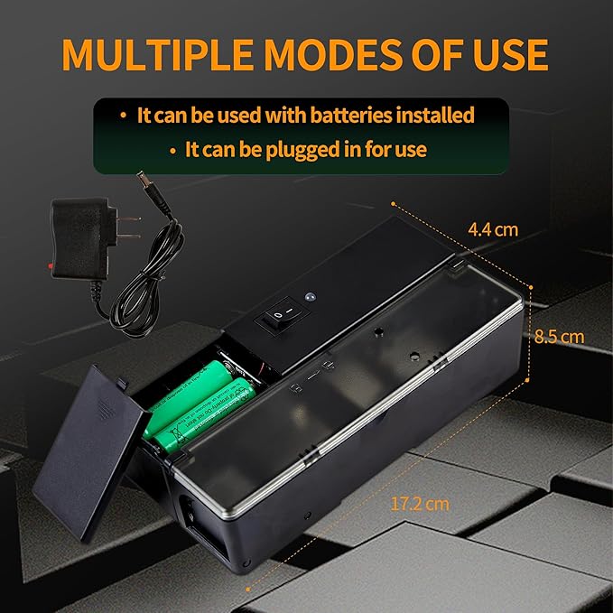 Electric Mouse Trap, Smart Escape-Proof Design Mole Traps, Battery Powered with Alert Light (Only by Batteries)