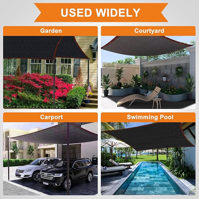 Storystore 40% Shade Cloth with Grommets, 10Ft x 16.4Ft Garden Mesh Shade Tarp Sun Shade Net for Greenhouse, Cover, Patio, Plant, Flower, Chicken, Coop