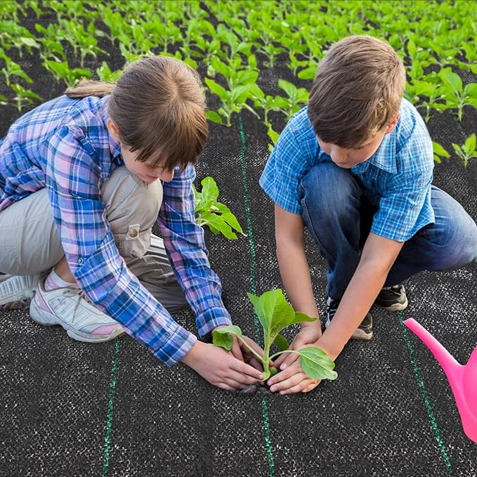 3ft x 250ft Garden Weed Barrier Landscape Fabric,Weed Block Fabric Heavy Duty 3.2OZ,Woven Mulch for Landscaping Ground Cover Weed Control Fabric, Black Garden Bed Liner