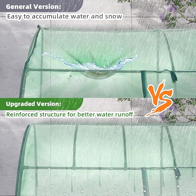 Lean-to Greenhouse with 3-Tier Shelves: Ohuhu Portable Walk-in Wall Mounted Green House with Mesh Windows, 79"x39"x83" Large Greenhouses with 2 Roll-Up Zipper Doors Reinforced Structure for Outdoors