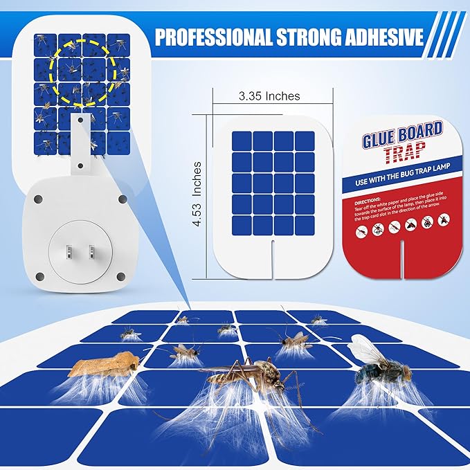 Qualirey 25 Pack Flying Insect Trap Refill Compatible with VEYOFLY Fly Trap VF01, Glue Board Bug Catcher, Replacement Sticky Glue Cards for Insect Bug Mosquito Gnat Fruit Fly Traps Indoors (Enhance)