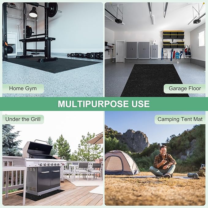 Outdoor Storage Shed Mat, 4x6 ft Waterproof Small Shed Flooring Mat for Patio Furniture Floor Protecting from Wear/Liquid/Dust/Oil, Non-Slip Carport Pad [Grey]