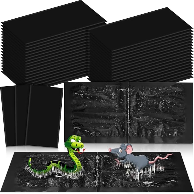 36 Pack Super Sticky Rat Traps, Sticky Mouse Traps, Sticky Snake Traps, Mice Mouse Rat Glue Traps, Sticky Glue Traps for Mice Rats Snakes Roaches Indoor Home Outdoor Kitchen, Easy to Set (26" x 11")