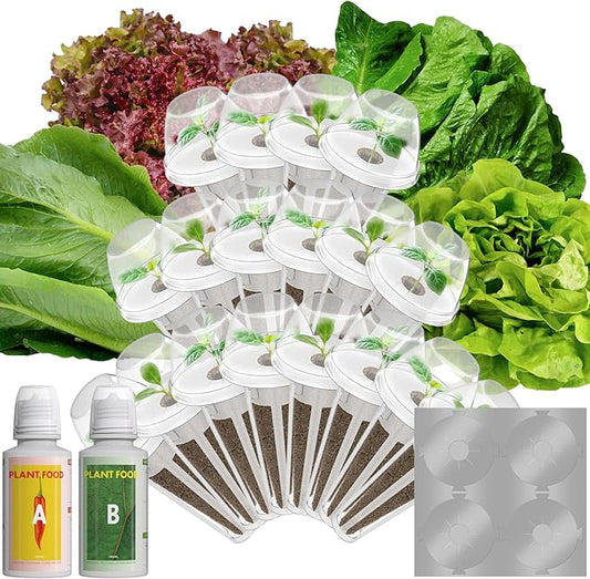 Red Romaine Lettuce Seed Pods for AeroGarden, Ahopegarden, iDOO Hydroponics Growing System Indoor, 400+ Seeds(18-Pods)