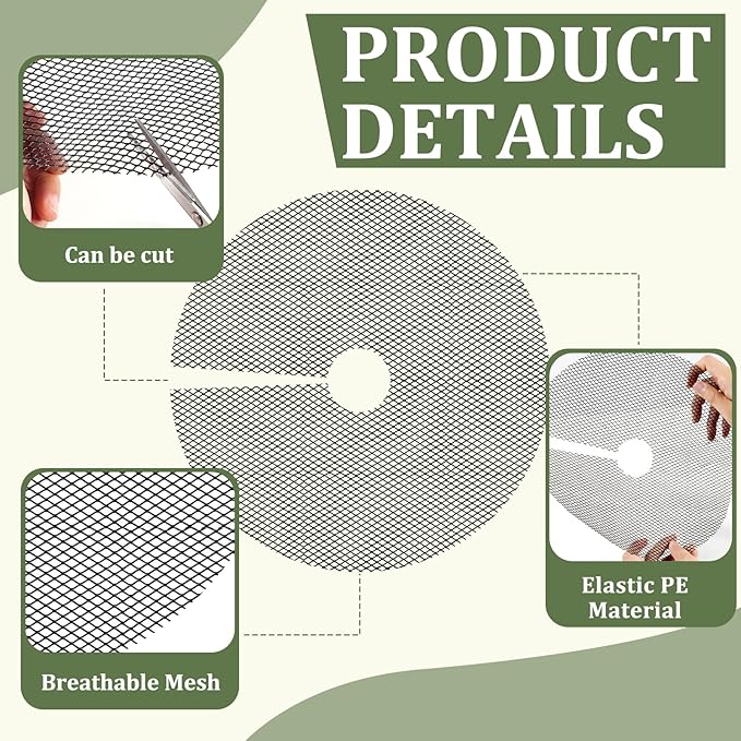 6 Pcs 11.8 Inch Plant Pot Grids，Cut-able Plant Pot Soil Protective Covers from Animals,Used to prevent animals or babies from digging up the soil in flowerpots.Suitable for Indoor and Outdoor Plants.