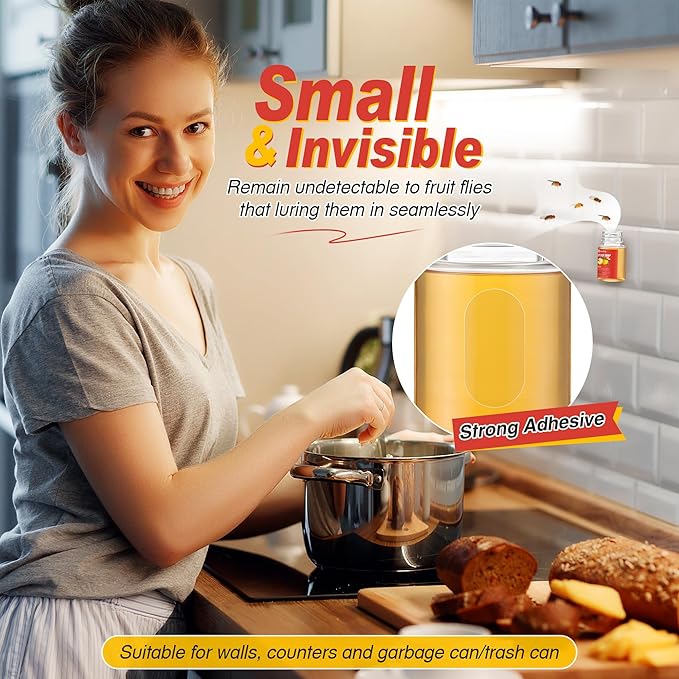 Qualirey 6 Pack Fruit Fly Traps for Indoors, Fruit Fly Killer and Catcher, Trap Refill Liquid for Home & Kitchen, Non Toxic Safe Near Food, Effective Lure Refill for Indoor Use