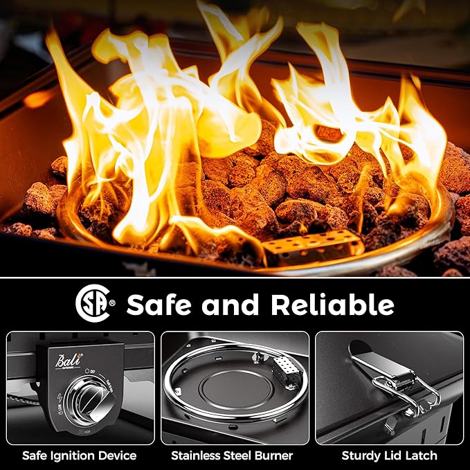 BALI OUTDOORS Propane Fire Pit Perfect for Camping Outdoor Fire Pit for Portable Firepits for Outside Outdoor Patio