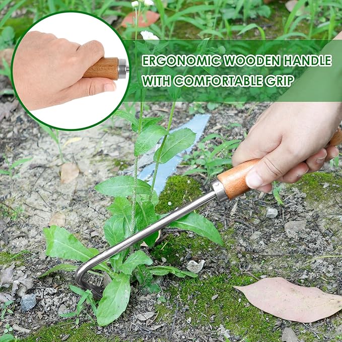 4 Pack Weed Puller Tool, Stainless Steel Hand Weeder Tool, Crevice Weeding Digger Tool, Gardening Tools for Cracks, Driveways, Lawn Edger, Moss Removal