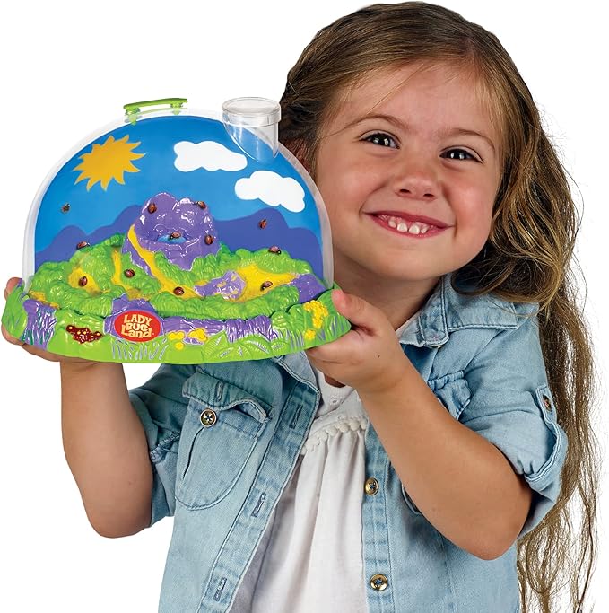 Insect Lore Live Ladybug Growing Kit - Ladybug Land Habitat with 10-15 Live Pink Spotted Ladybug Larvae - Raise, Observe and Release Ladybugs