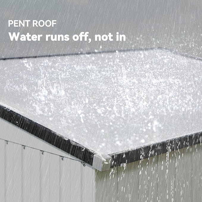 Outsunny 4' x 6' Metal Outdoor Storage Shed, Lean to Storage Shed, Garden Tool Storage House with Lockable Door and 2 Air Vents for Backyard, Patio, Lawn, White