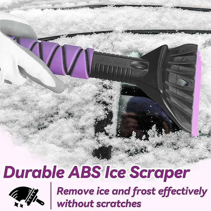 Gardzen 2 Packs 32" Snow Brush and Ice Scraper for Car Windshield, 2-in-1 Car Snow Brush and Ice Scraper, Extendable Snow Scraper with Brush, Snow Removal for Cars SUVs