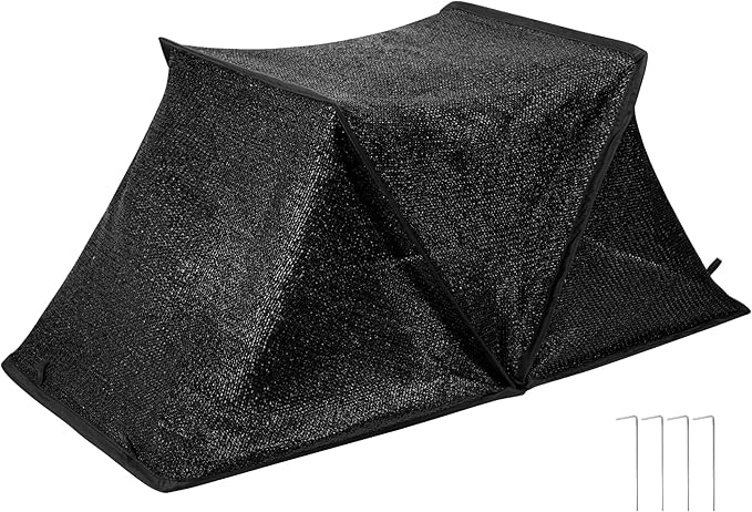 DECOHS 35" x 20" x 14" Foldable Plant Shade Tent, Raised Garden Bed Plant Sun Protection Cover, UV Resisitant 80% Sunblock Garden Sun Shade Net Crop Cage with Stakes for Outdoor Plants Flower Potted