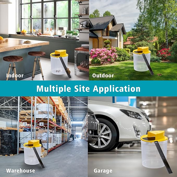 Mouse Trap Bucket Adapted to 5 Gallon Bucket Lid Rat Trap Automatic Reset for Indoor Outdoor Use Reusable (3PC+STIKER)