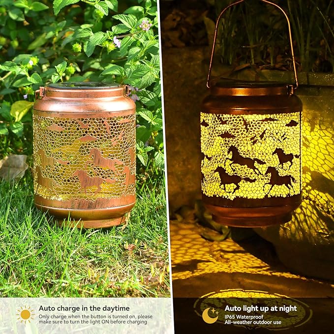 Horse Gifts for Mom/Grandma/Women/Sister,Garden Gift ,Solar Lanterns Outside Clearance,Porch Yard Decorations Outdoor,Mother Day Gift SOutdoor