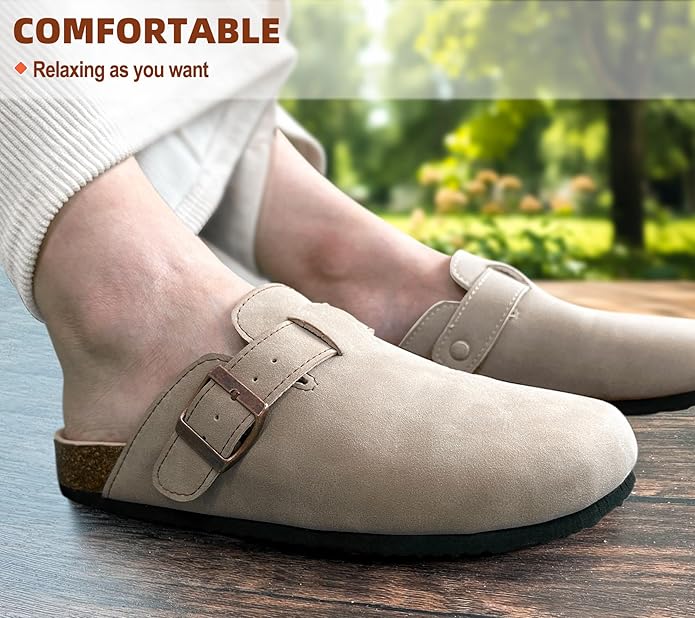 BULLIANT Comfort Clogs Slippers Sandals Nurse Work Shoes Unisex for Men Women with Cushioned Cork-Footbed