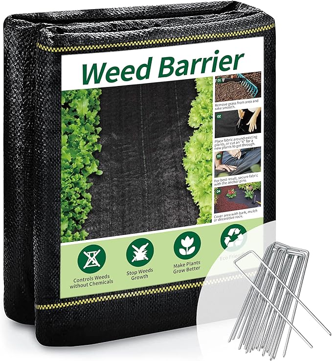3ft x50ft Black Weed Barrier Landscape Premium Fabric-Heavy Duty Woven Ground Cloth with Superior Permeability Weed Control Convenient Design