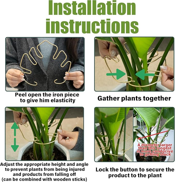 Monstera Plant Support Stem Stabilizer 9 * 7.6 inches- Durable Leaf Holder & Adjustable Stake for Fishbone Cactus, Easy to Install Garden Tool for Optimal Growth in Indoor Plants