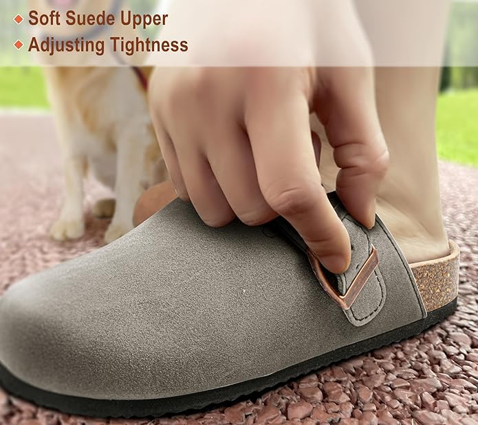 BULLIANT Comfort Clogs Slippers Sandals Nurse Work Shoes Unisex for Men Women with Cushioned Cork-Footbed
