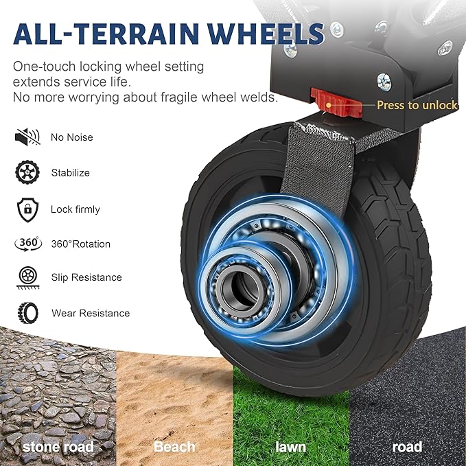 Collapsible Folding Wagon Cart, 220LBS Heavy Duty Foldable Utility Garden Cart with All Terrain Wheels & Side Storage Bag, Portable Sports Wagon for Camping, Shopping, Garden. (Red)