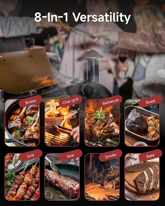 Z GRILLS ZPG-450A2 Wood Pellet Grill & Smoker, PID V2.1 Controller, 459 Sq in Cook Area, Foldbale Shelf, Meat Probe, Rain Cover, 8 in 1 BBQ Grill Outdoor Auto Temperature Control, Bronze