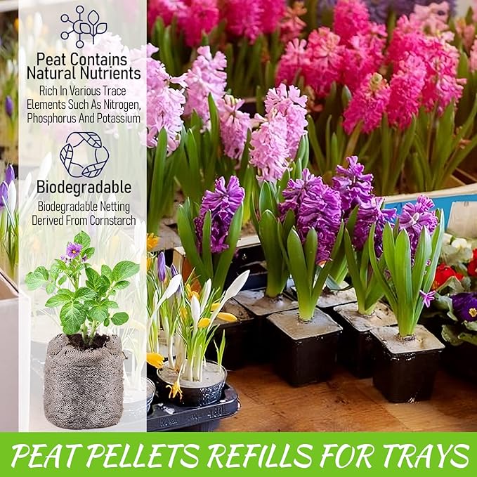 Legigo 100 Pcs 40mm Seed Starter Peat Pellets Pods for Seedlings- Compressed Seed Starting Pellets Seed Starter Pods Plugs Soil Peat Pods for Starting Seeds, Garden Planting Herb Flower Vegetables