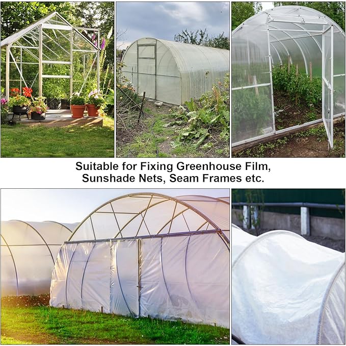 80PCS 1 inch Greenhouse Clips White Greenhouse Clamps Black Plastic Clamps Garden Buildings Tube Clips for PVC Pipe Greenhouse Films, Sunshade Nets, Shelters, Farming, Gardening
