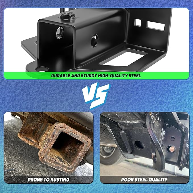 Universal Mower Trailer Hitch with 2in Receiver, Zero Turn Lawn Mower Tow Hitch Receiver for UTV Tractor Golf Cart,6mm Thickened Heavy-Duty Trailer Hitch Receivers with Chain Slot Pin Hole