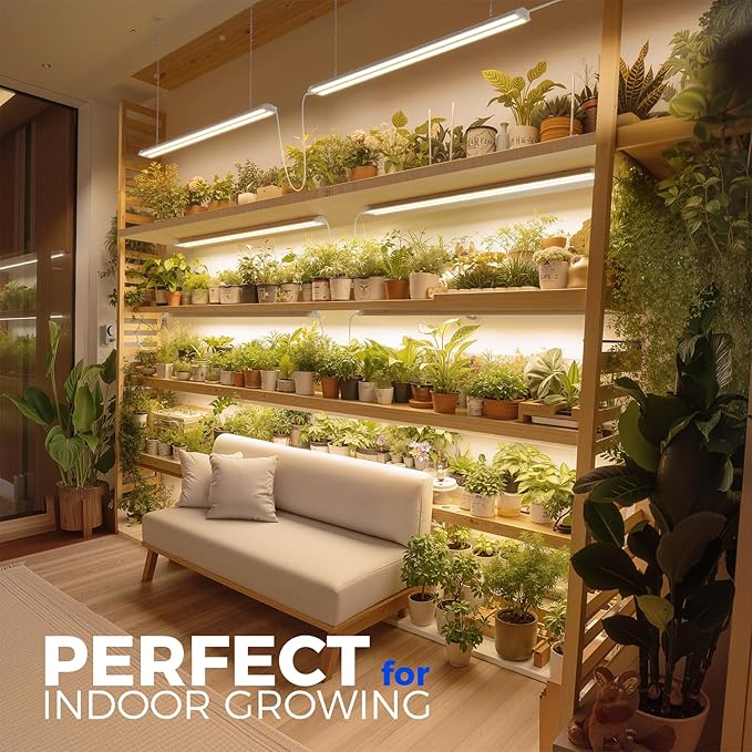 Barrina Grow Lights for Seed Starting, High PPFD, Full Spectrum, Linkable, Hanging Grow Lights for Indoor Plants with On/Off Switch, Vegetables