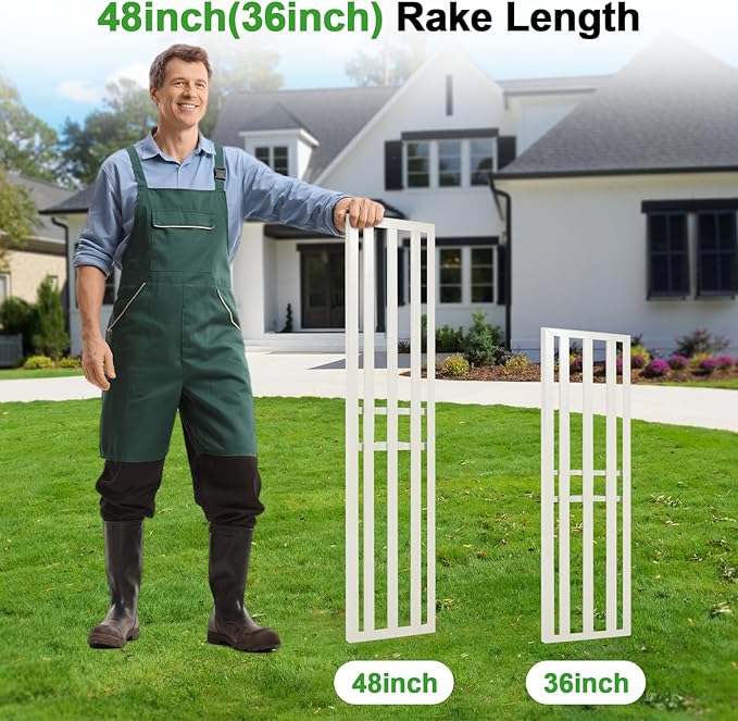 36"x12" Lawn Leveling Rake Heavy-Duty Galvanized Steel Lawn Leveler with an Adjustable 78'' Extra Long Handle Lawn Leveling Tool for Yard,Backyard,Garden,Golf,Farm,Pasture (36"x12")