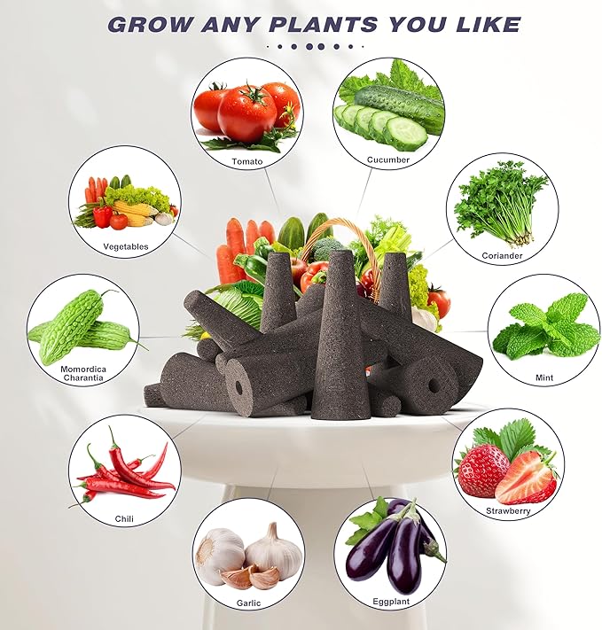 100 Pack Hydroponics Grow Sponges - Replacement Root Growth Sponge Seed Pods for Hydroponic Garden Indoor Growing System, Seed Starter Sponges Pod Kit with 100 Labels and 1 Tweezers