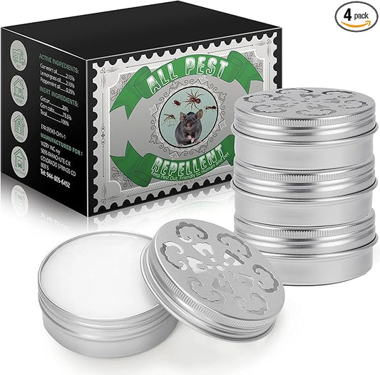 4 Pack Rodent Rat Repellent for Car Engines - Peppermint Oil Mouse Repellent, Rat Repellent Keeping Rodents Out of Car Home Garages Indoor Outdoor, Groundhog Repellent, Safe Ingredients