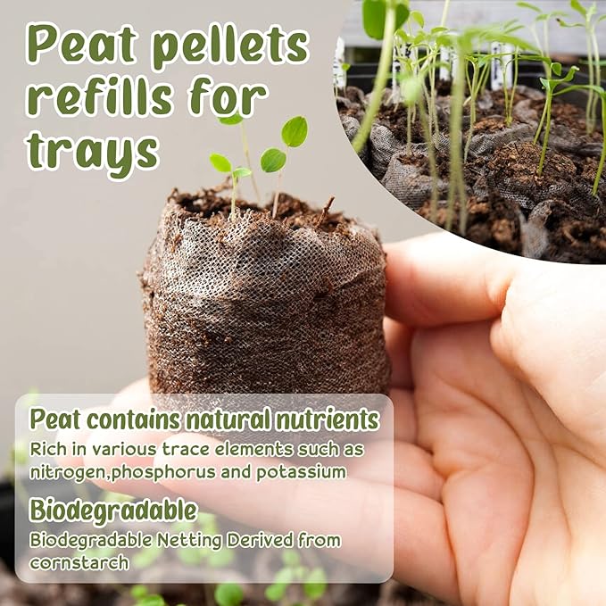Legigo 300 Pcs 40mm Seed Starter Peat Pellets Pods for Seedlings- Compressed Seed Starting Pellets Seed Starter Pods Plugs Soil Peat Pods for Starting Seeds, Garden Planting Herb Flower Vegetables