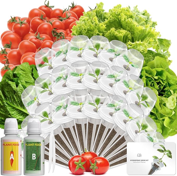 Salad Seed Pod Kits for AeroGarden, Ahopegarden, iDOO Hydroponics Growing System Herb Garden, 400+ Seeds, Including American Fast Lettuce, Buttercrunch Lettuce, Red Cherry Tomato(24-Pods)