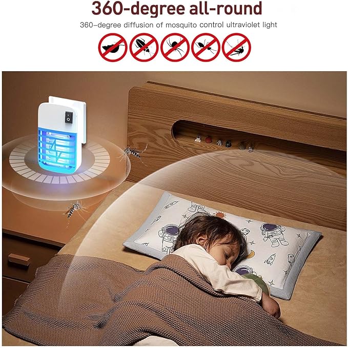 Bug Zapper Indoor, Fly Trap for Indoors, Electronic Mosquitoes Killer Mosquito Zapper with Blue Lights for Living Room, Home, Kitchen, Bedroom, Baby Room, Office(6 Packs)