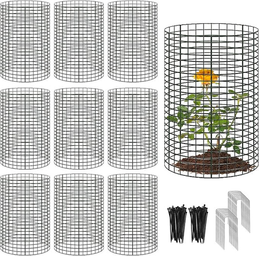 10 Packs Large Wire Plant Protector from Animals - 24'' x 12'' Metal Mesh Plant Cage Covers - Chicken Wire Cloche, Sturdy Garden Bunny Barricades Chicken Wire Cloche fto Keep Animals Out