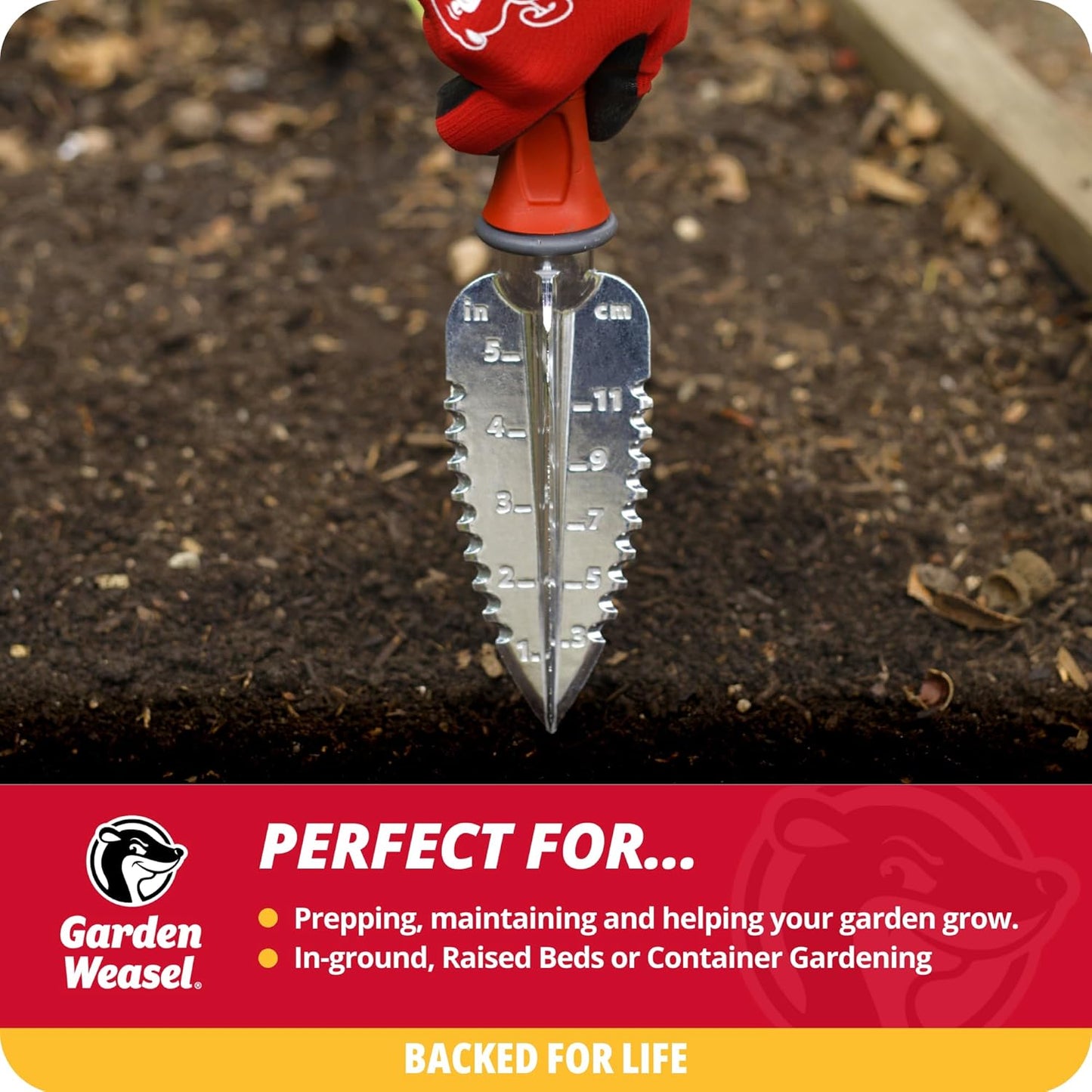 Garden Weasel 3-Piece Hand Tool Combo Set | Trowel, Transplanter and Cultivator | Heavy Duty Lawn and Garden Set, Digging, Planting, and Weeding | 91370-Q