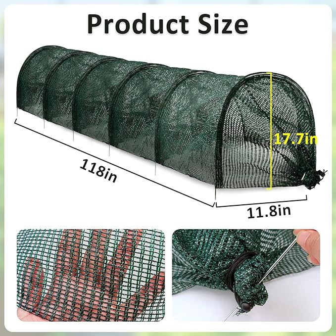 2 in 1 Portable Greenhouse Protection from Sun Heat,Garden Tunnel Shade Net Cover with Quick-Release Technology,Row Covers for Vegetables Plant Cover from Sun (Pack 2)
