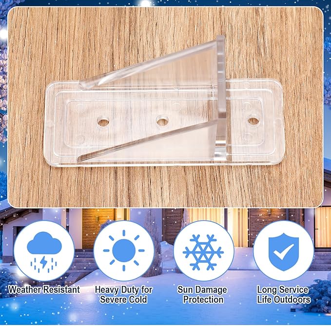 Landical Snow Guards for Metal Roofs, Mini Plastic Roof Guard Clear Snow Stops for Metal Roofs to Prevent Sliding Snow and Ice (50 Pack)