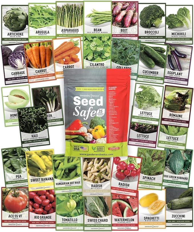 Ultimate Survival Seed Kit – 140 Heirloom, Non-GMO Varieties | Over 73,000 Seeds for Planting Vegetables, Herbs & Flowers | Emergency Food Preparedness & Long-Term Storage
