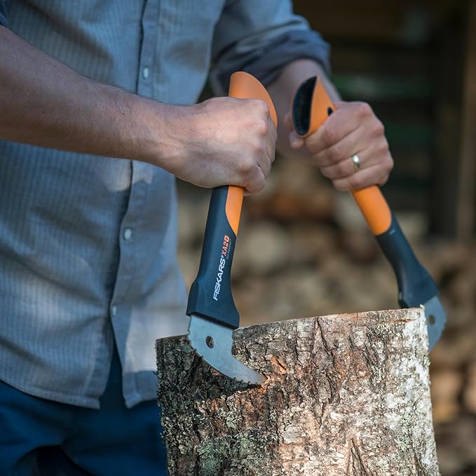 Fiskars 12" Hookaroon - Non-Slip Grip Handle with Pointed, Angled Blade - Landscaping Tool for Rotating, Dragging, Stacking Logs - Black/Orange