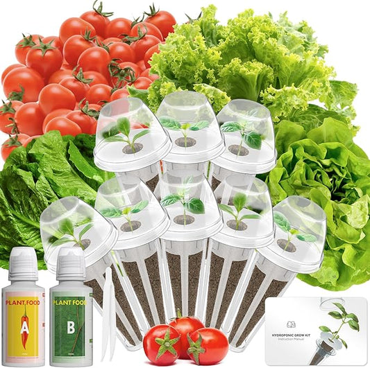 Salad Seed Pod Kits for AeroGarden, iDOO Hydroponics Growing System Herb Garden, Including American Fast Lettuce, Buttercrunch Lettuce, Red Cherry Tomato, 400+ Seeds, 8-Pods