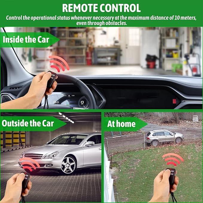 Ultrasonic Rodent Repellent for Car Engines, 12V 24V Wired Ultrasonic Mouse and Rat Deterrent with LED Strobe Lights and Remote Control – Under Hood Animal Repeller for Cars, Trucks, RVs, Vehicles