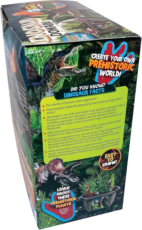 Toys by Nature Biosphere Terrarium Starter Kit, Complete Supplies Included to Grow Your Own Prehistoric Jurassic Park (Dinosaur Domain)
