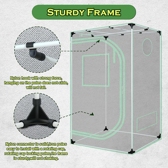 Indoor Grow Tent for Plants 36"x60"x78" Mylar Hydroponic Grow Tents Indoor Grow Room for Plant Fruit Flower Veg with Removable Waterproof Floor Tray