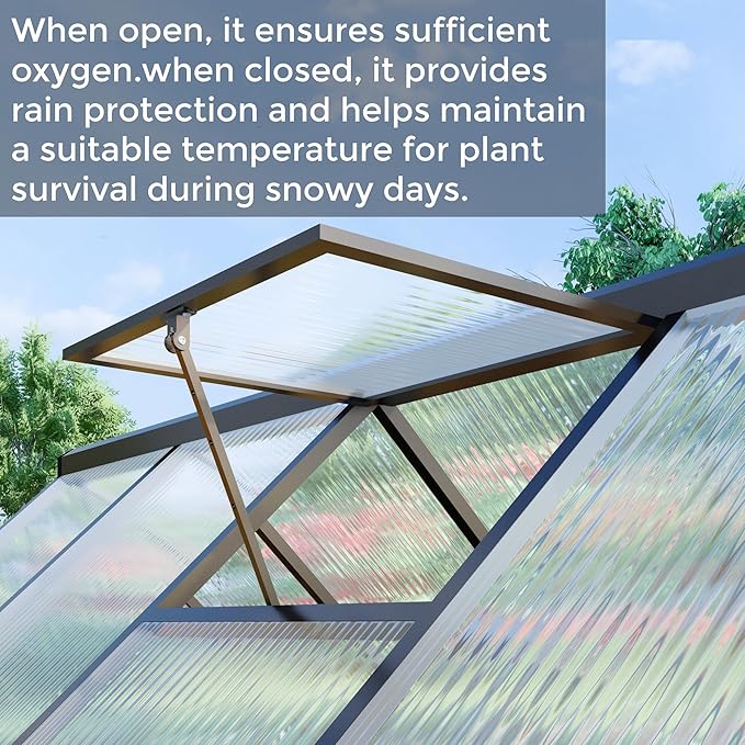 6 x 4 FT Greenhouse for Outdoors,Aluminum Large Walk-in Greenhouse,Dark Gray