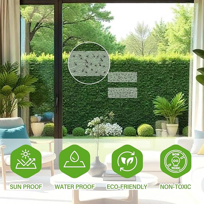 60 Pack Window Fly Traps, Window Sticky Traps, Sticky Non-Toxic Clear Fly Paper Indoor for Home