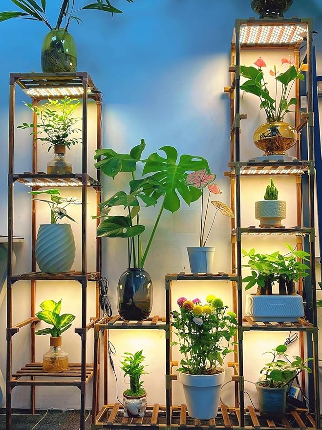 Led Grow Light,Grow Lights for Indoor Plants Full Spectrum, 316leds Plant Lights for Indoor Growing with 3/9/12H Timer, 10 Types of Brightness Grow Light for Seed Starting (4pcs)