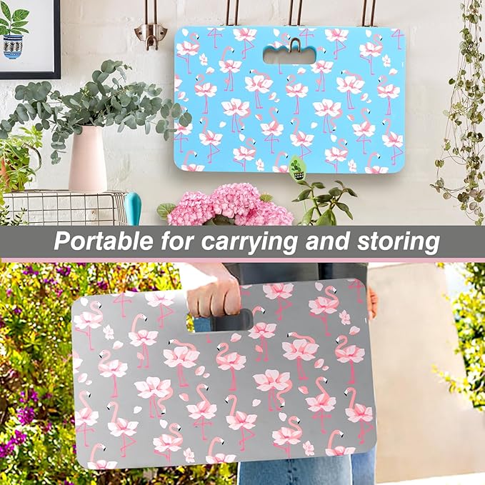 Gardening Kneeling Pad 2 Pack, Extra Thick Kneeling Cushion with Print, Comfy Kneeling Pads Resist Water, Durable and Shock Absorbent, Gardening Knee Pads for Women, Baby Bath, Yoga, Repair
